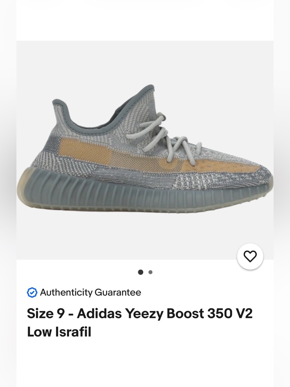 Adidas Yeezy Boost 350 V2 Israfil Men’s Size 6.5 FZ5421